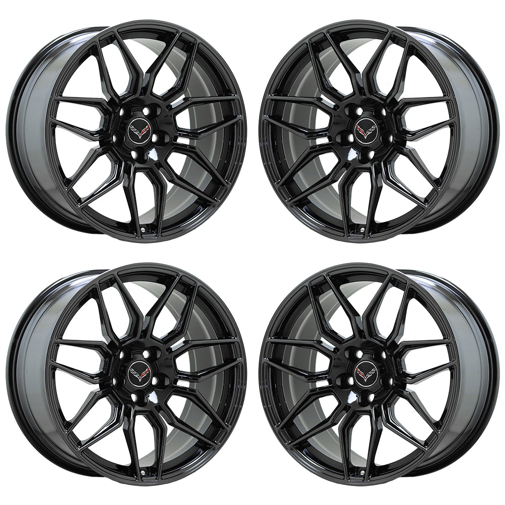 20" 21" Corvette C8 Black Chrome wheels rims Factory 95580 95581 EXCHANGE