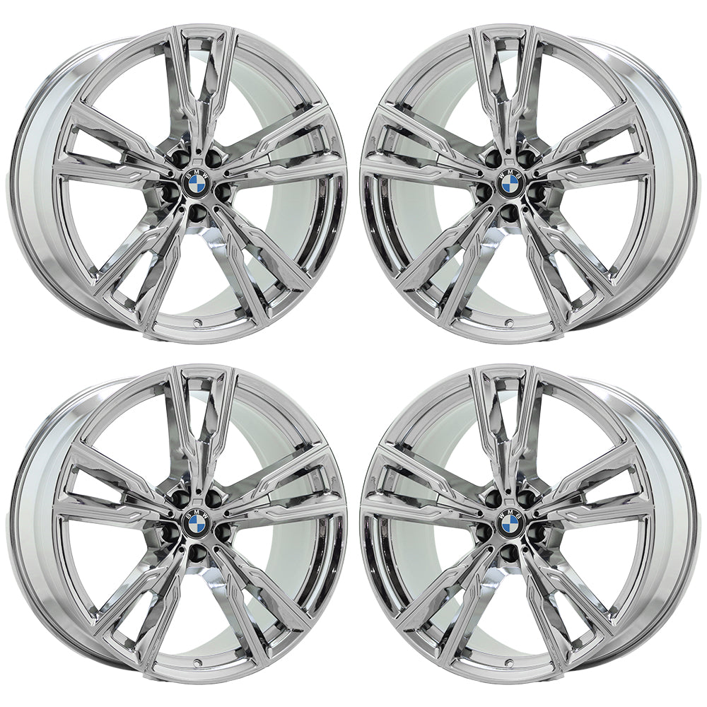 22" BMW X5 X6 series Bright Chrome wheels rims Factory OEM set 86470 86473