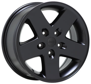 17" Jeep Wrangler Satin Black wheels rims Factory OEM set 9074
