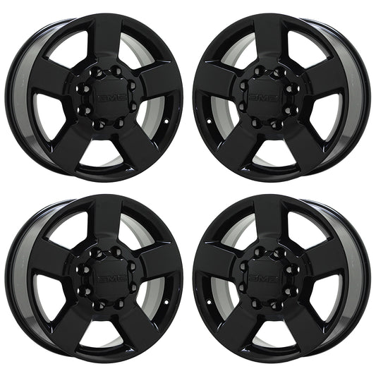 20" GMC Sierra 2500 3500 Gloss Black wheels rims Factory OEM set 5771