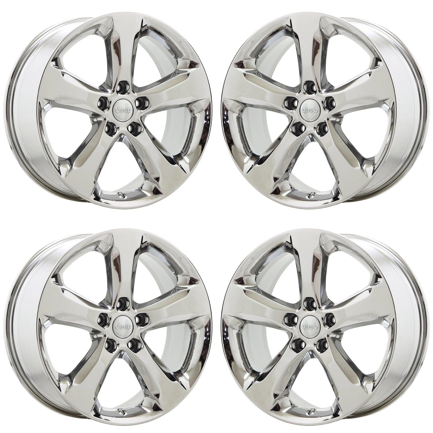 20" Jeep Grand Cherokee Bright Chrome wheels rims Factory OEM set 9287