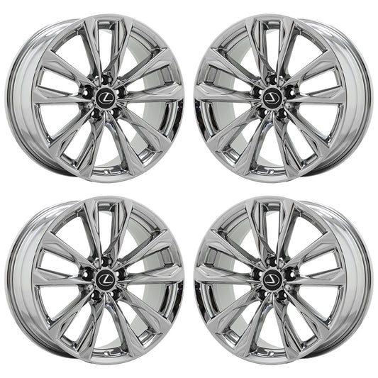 19" Lexus IS350 Bright Chrome wheels rims OEM set 74395 74397 EXCHANGE