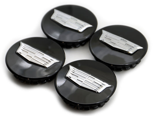 2 5/8" Cadillac ATS, CT4, CT5, CTS, XT5, XT6 Black Center Cap #23212548 set
