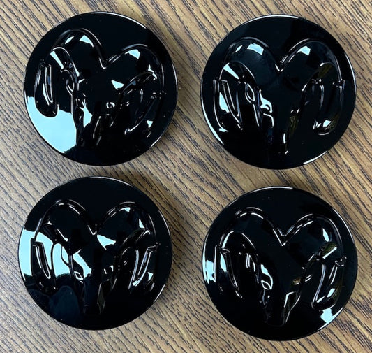 2 1/2" Dodge Ram 1500 Black Center Cap #1LB72RXFAB set