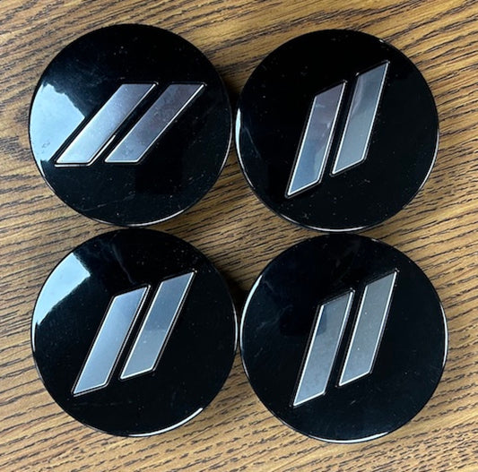 2 1/2" Dodge Caravan, Challenger, Charger Gloss Black Center Cap #6CZ27DX8AA set