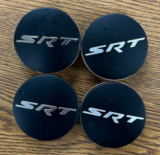2 1/2" Dodge Challenger Charger Durango SRT Black Center Cap #5QW99RXFAA set