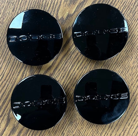 2 1/2" Dodge Avenger, Caliber, Challenger Black Center Cap 1SK35TRMAA set