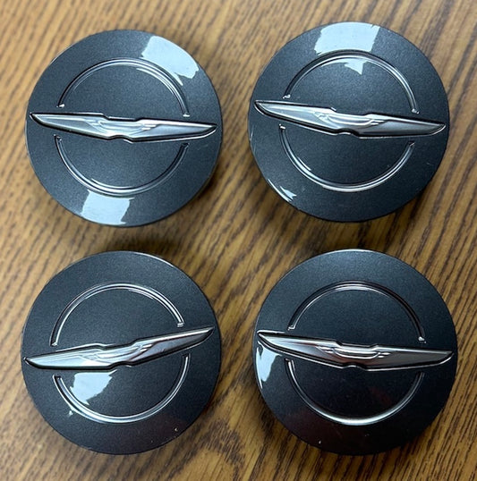 2 1/2" Chrysler 300, Pacifica Charcoal Center Cap #1LB4RNWAB set