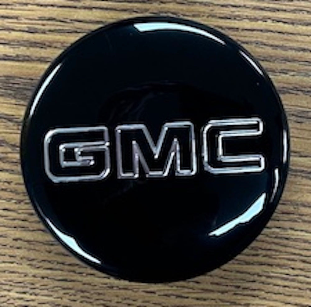 3 1/4" GMC Canyon, Sierra 1500, Yukon Black Center Cap #84388431 set