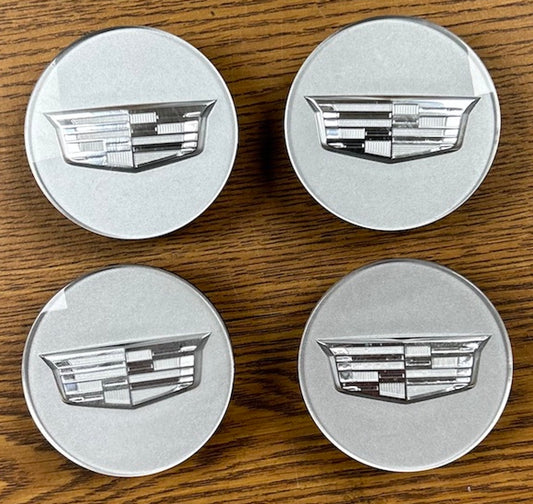 2 5/8" Cadillac ATS, CTS, SRX, XTS Silver Center Cap #23156594 set