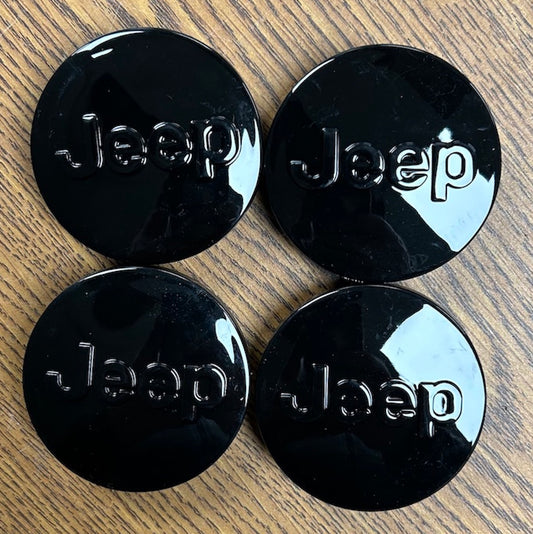2 1/2" Jeep Cherokee, Compass Gladiator Black Center Cap 1LB77DX8AC set