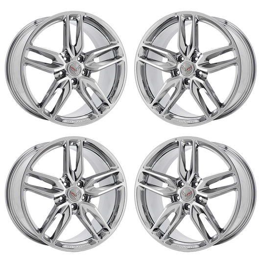 19x8.5" 20x10" Corvette Bright Chrome wheels rims Factory OEM 5635 5641 EXCHANGE