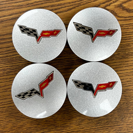 2 5/8" Chevrolet Corvette Silver Center Cap #9597342 set
