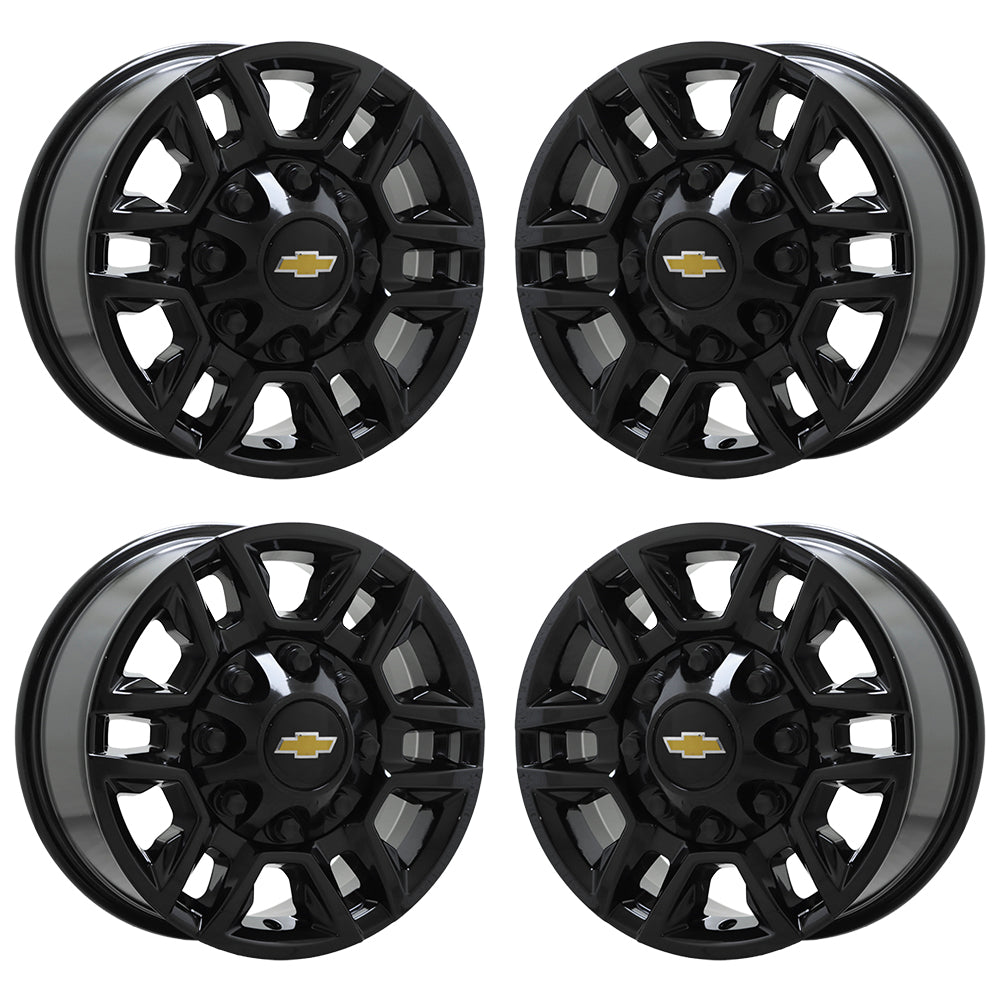 17" GMC Sierra Silverado 2500 3500 SRW Gloss Black wheels rims Factory 5948