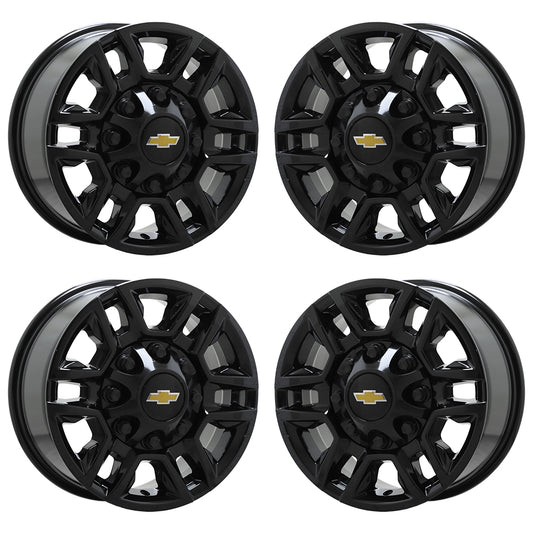 17" GMC Sierra Silverado 2500 3500 SRW Gloss Black wheels rims Factory 5948