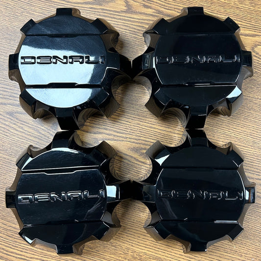 7" GMC Sierra Denali 2500, 3500 OEM Black Center Cap #84604598 set