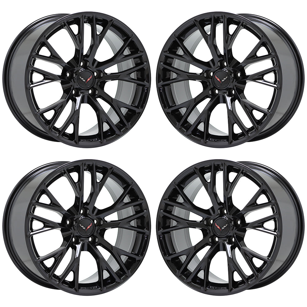 19x10" 20x12" Corvette Z06 C7 Gloss Black wheels OEM set 5734 5740 EXCHANGE