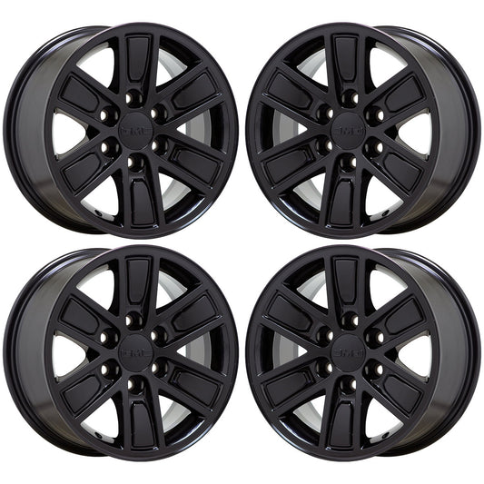 17" GMC Sierra Yukon Silverado 1500 Gloss Black wheels rims Factory OEM set 5654