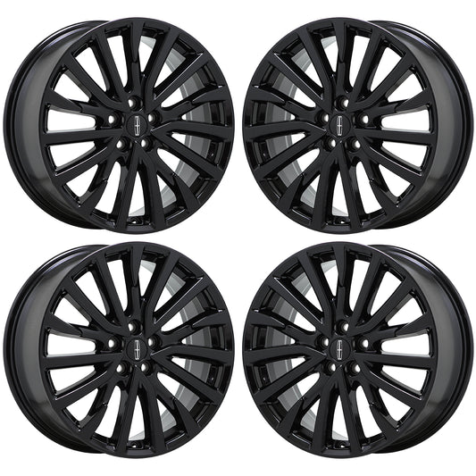 19" Lincoln Continental Gloss Black wheels rims Factory OEM set 10090