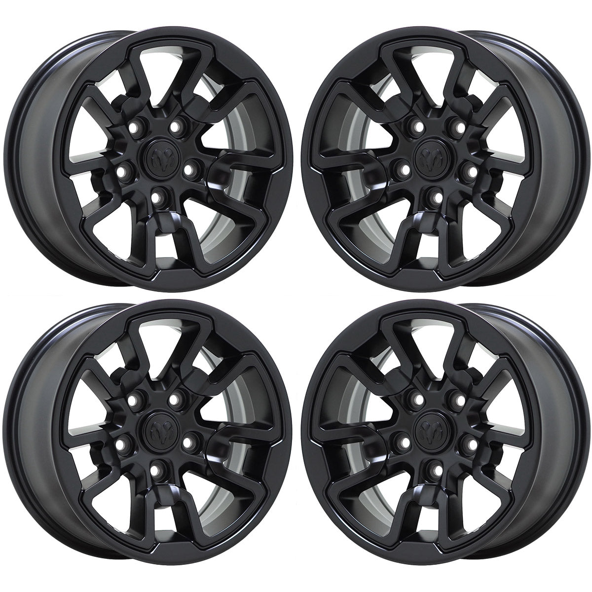 17" Dodge Ram 1500 Rebel Satin Black wheels rims Factory OEM set 2553 2614