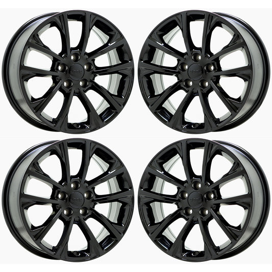 17" Jeep Cherokee Gloss Black wheels rims Factory OEM set 2014-2022 - 9201 9202