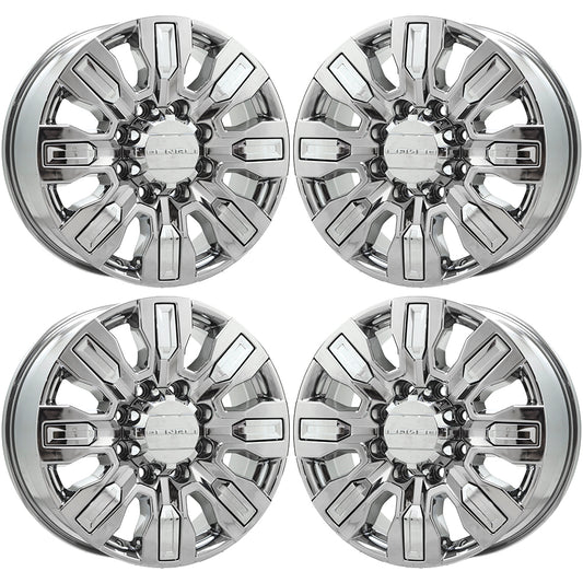 20" GMC Sierra 2500 3500 Bright Chrome wheels rims Factory OEM GM set 84830459