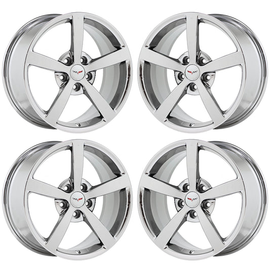 18x8.5" 19x10" Corvette Bright Chrome wheels rims Factory OEM 5339 5344