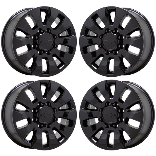 20" Chevrolet Silverado 2500 3500 Gloss Black wheels rims Factory OEM set 5947