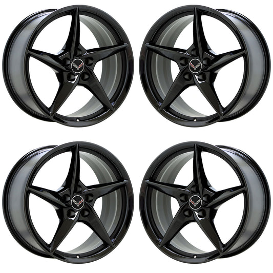 20" 21" Corvette C8 Z06 E-Ray Black Chrome wheels rims Factory OEM Set EXCHANGE