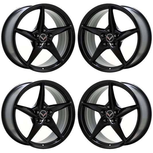 20" 21" Corvette C8 Z06 E-Ray Gloss Black wheels rims Factory OEM Set EXCHANGE