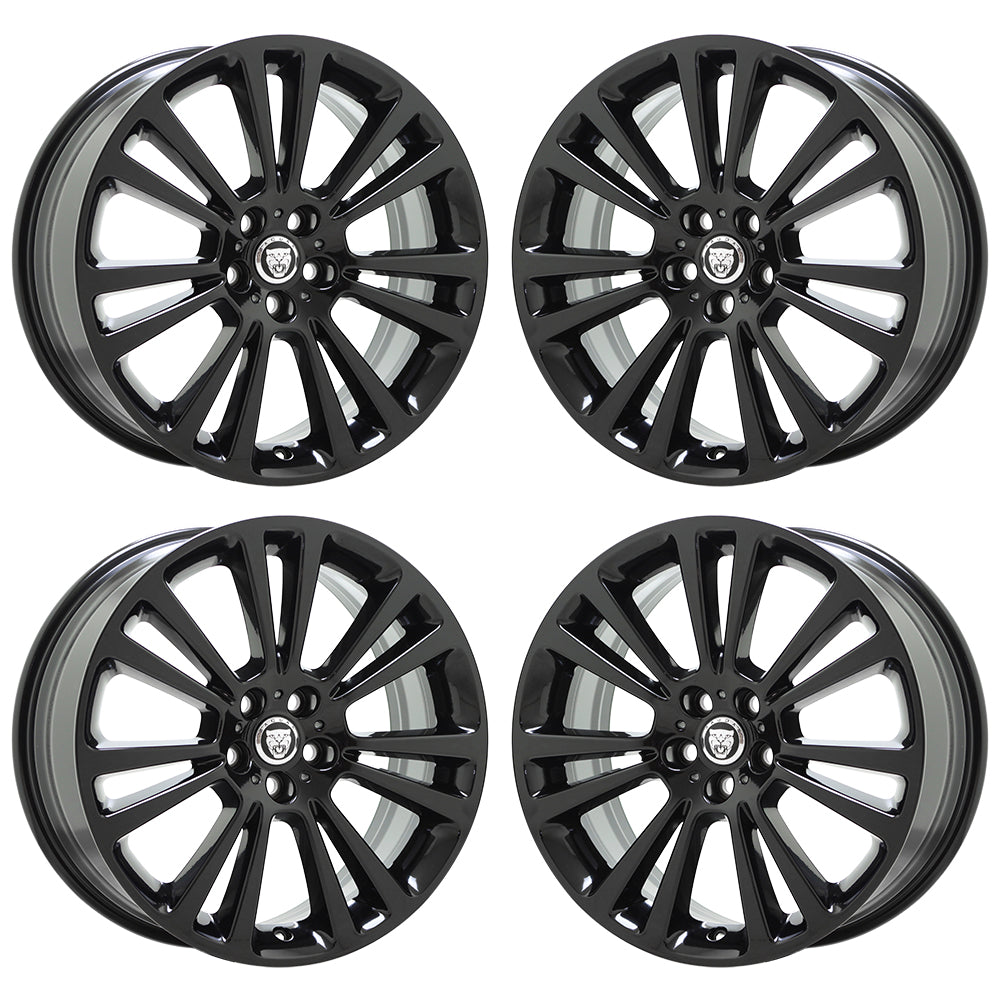 19" Jaguar XF Gloss Black Wheels Rims 2009-2021 Factory OEM set 59949 EXCHANGE