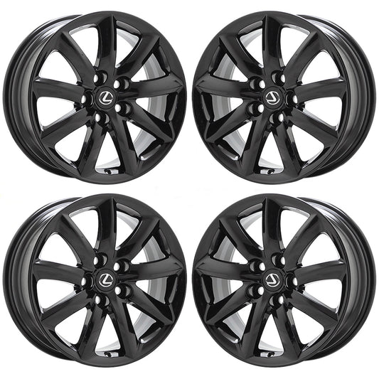 18" Lexus LS460 LS600HL Gloss Black wheels rims Factory OEM set 74195 EXCHANGE