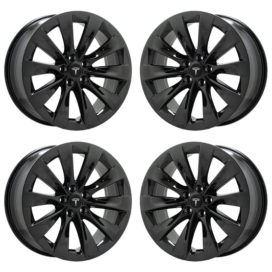 20" Tesla Model X Black Chrome PVD wheels rims Factory OEM set 97800 97801