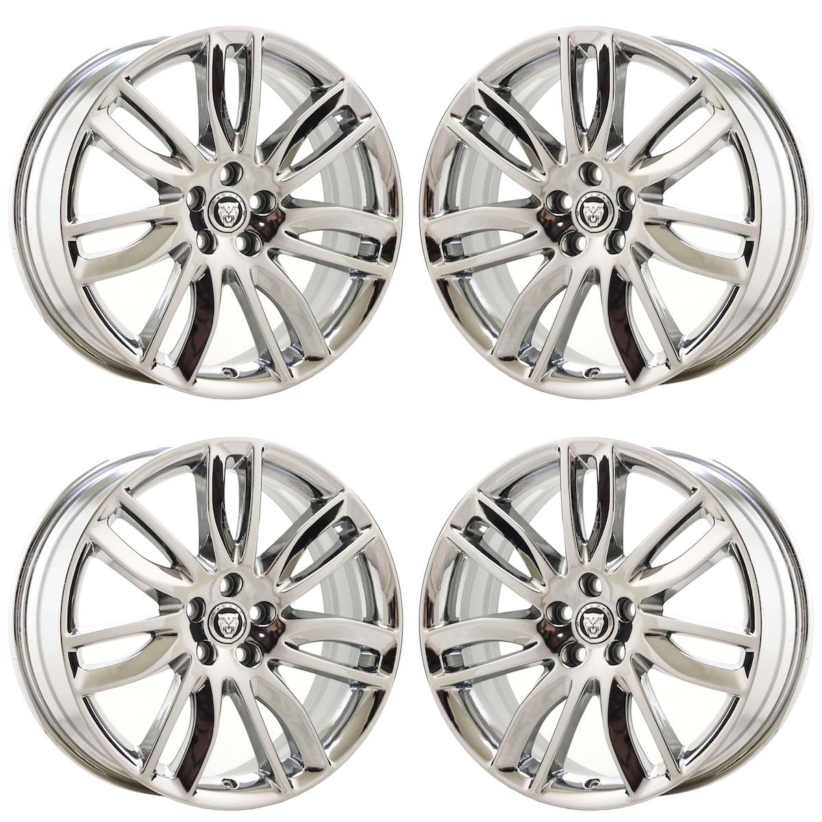 19" Jaguar XF Bright Chrome wheels rims 2016-2022 Factory OEM set 59925 EXCHANGE