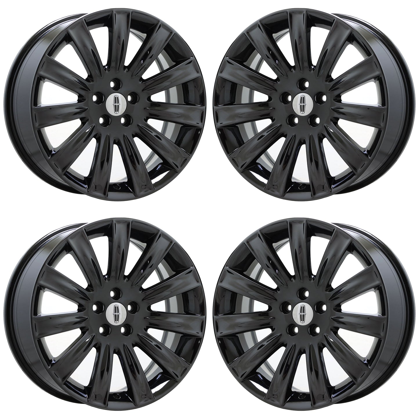 20" Lincoln MKS MKX Black Chrome wheels rims Factory OEM set 3764