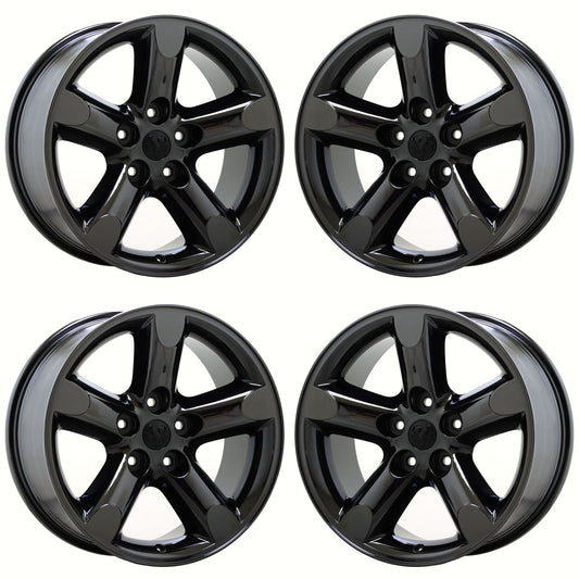 20" Dodge Ram 1500 Truck Black Chrome wheels rims Factory OEM set 2267