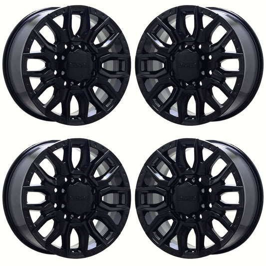 20" GMC Sierra 2500 3500 Gloss Black wheels rims Factory OEM set EXCHANGE