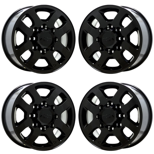 18" Chevrolet Silverado 2500 3500 Gloss Black wheels rims OEM set 5502 EXCHANGE