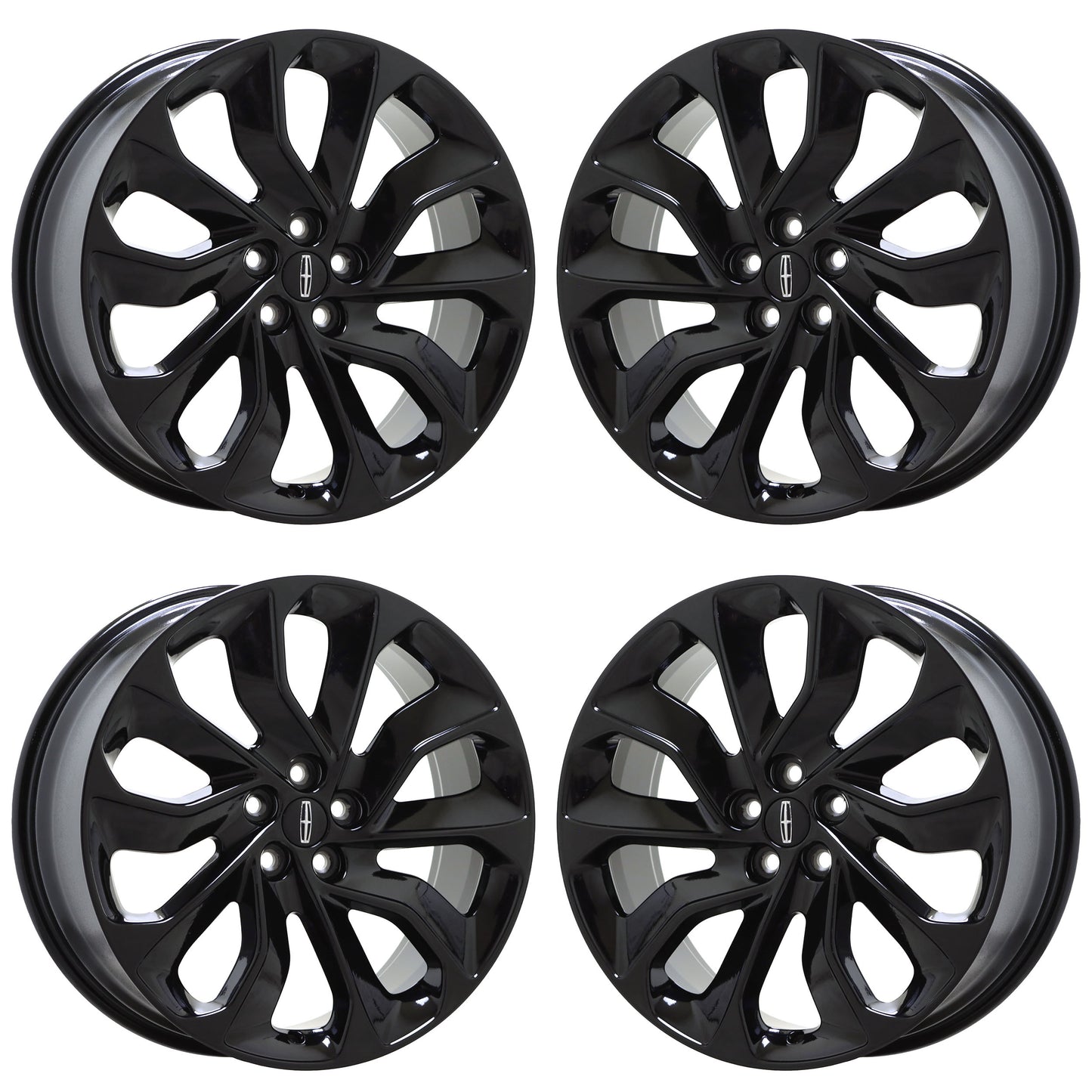 20" Lincoln Nautilus Gloss Black wheels rims Factory OEM set 10493