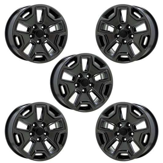 17" Jeep Wrangler Black Chrome wheels rims Factory OEM set5 9118
