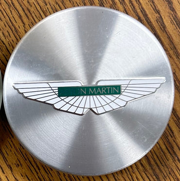140mm Aston Martin DB9 Volante OEM Brushed Silver Center Caps #6G331A096AA set
