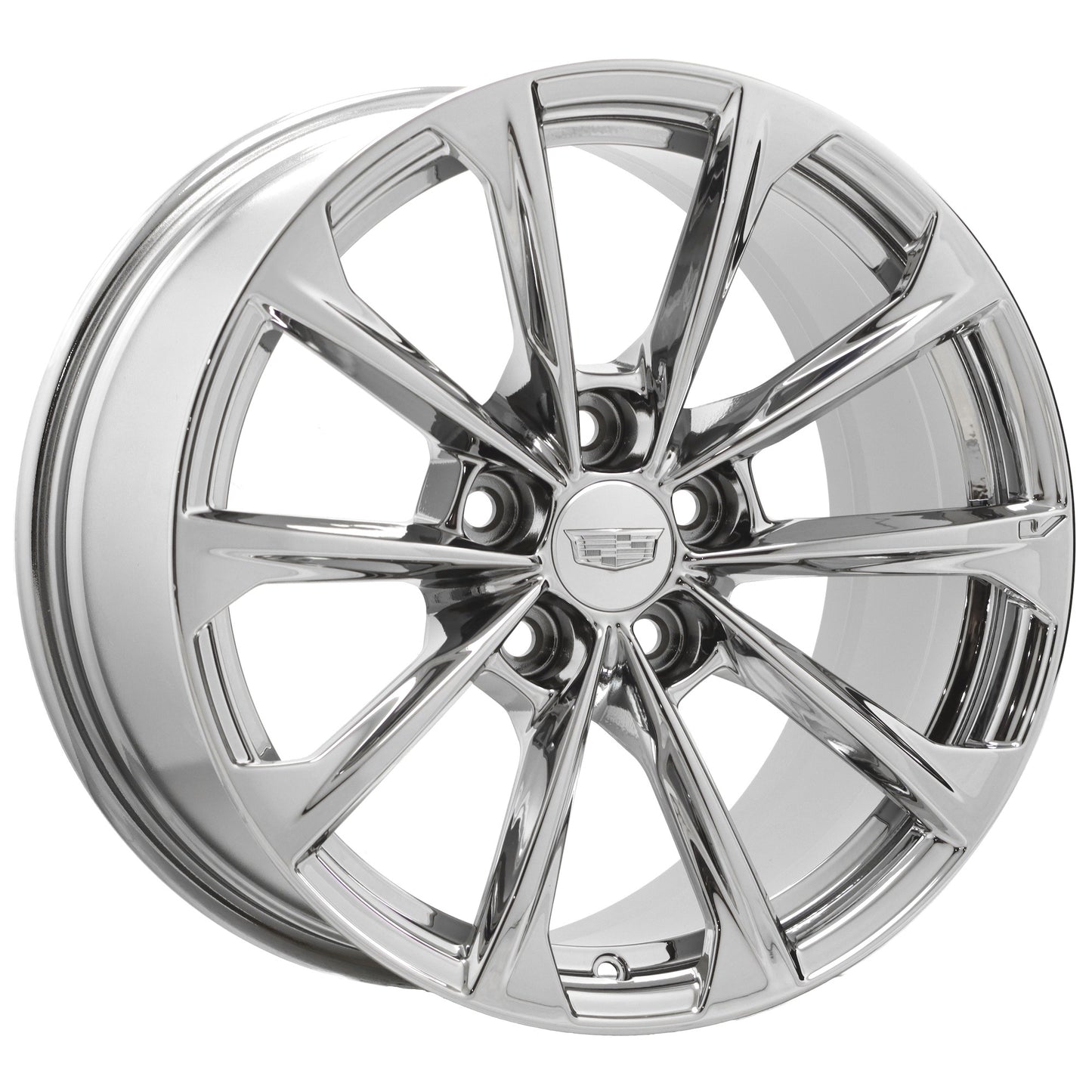 18" Cadillac CT4-V BlackWing ATS-V Bright Chrome Wheel Factory OEM 14052 (Rear)
