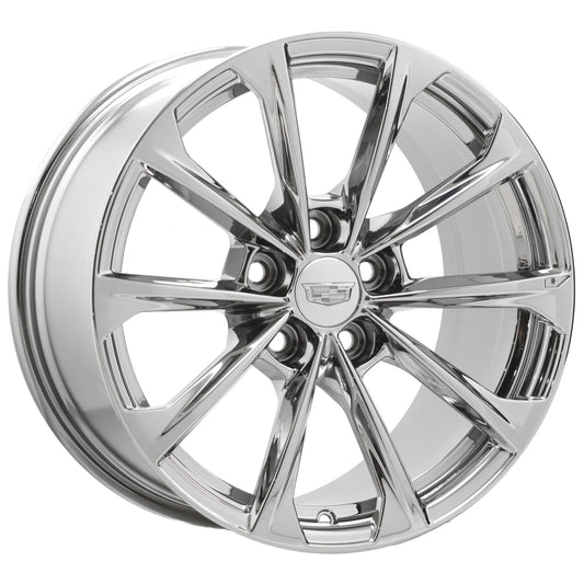 18" Cadillac CT4-V BlackWing ATS-V Bright Chrome Wheel Factory OEM 14051 (Front)