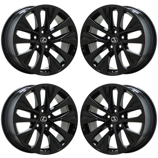 18" Lexus RX350 RX450 Gloss Black wheels rims Factory OEM set 74392 EXCHANGE