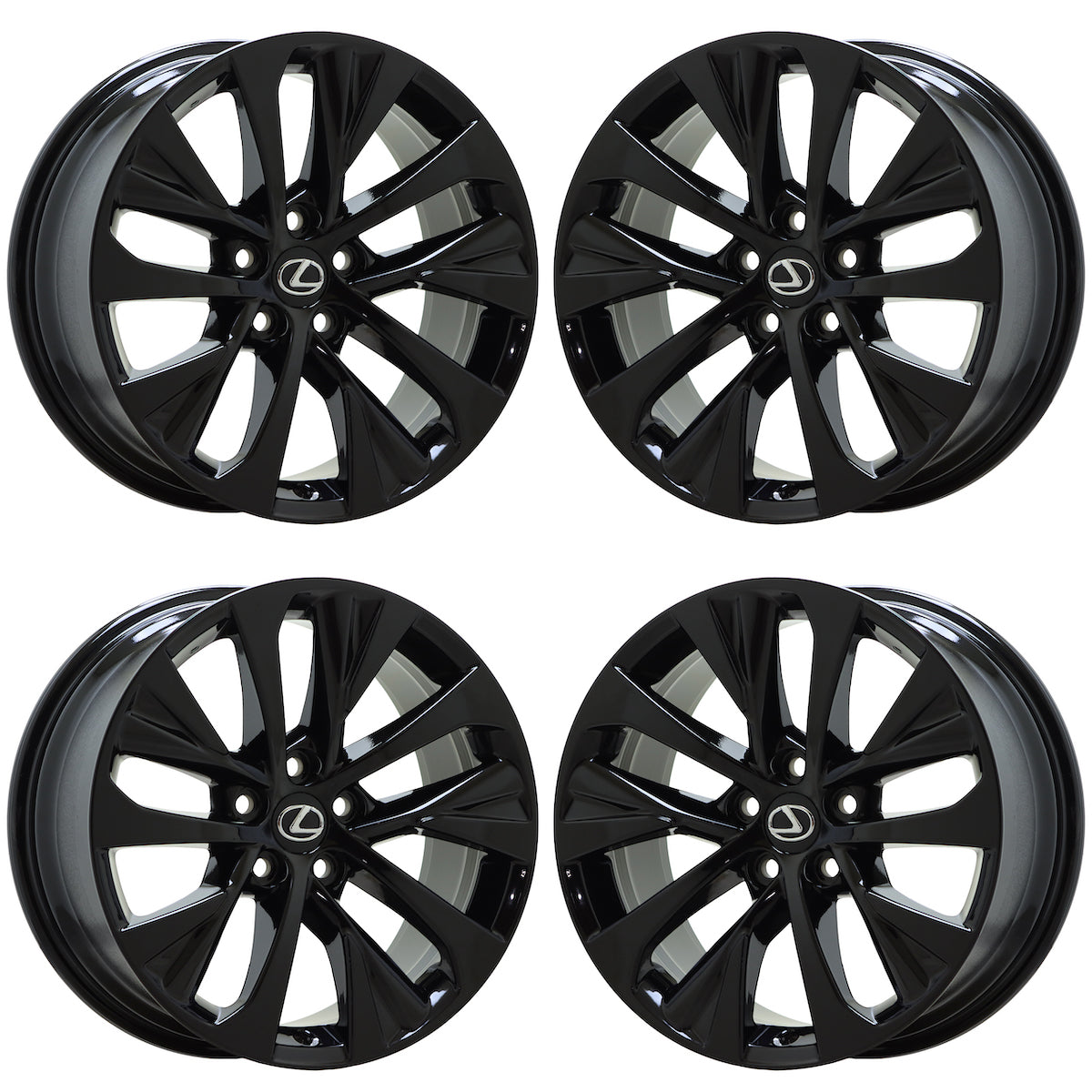 18" Lexus RX350 RX450 Gloss Black wheels rims Factory OEM set 74392 EXCHANGE