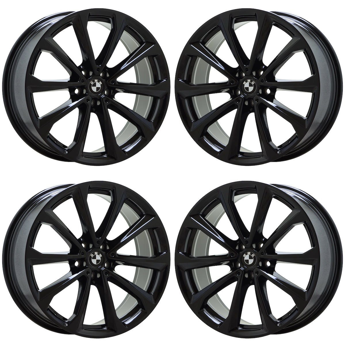 20" BMW X7 Gloss Black wheels rims Factory OEM set 86530 EXCHANGE
