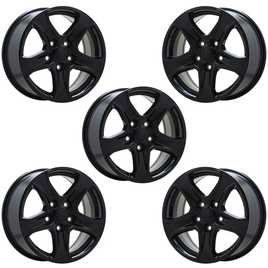 17" Jeep Wrangler Gloss Black wheels rims Factory OEM set 5 9217