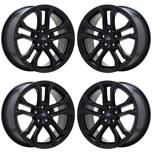 18" Ford Fusion Gloss Black wheels rims Factory OEM set 10120