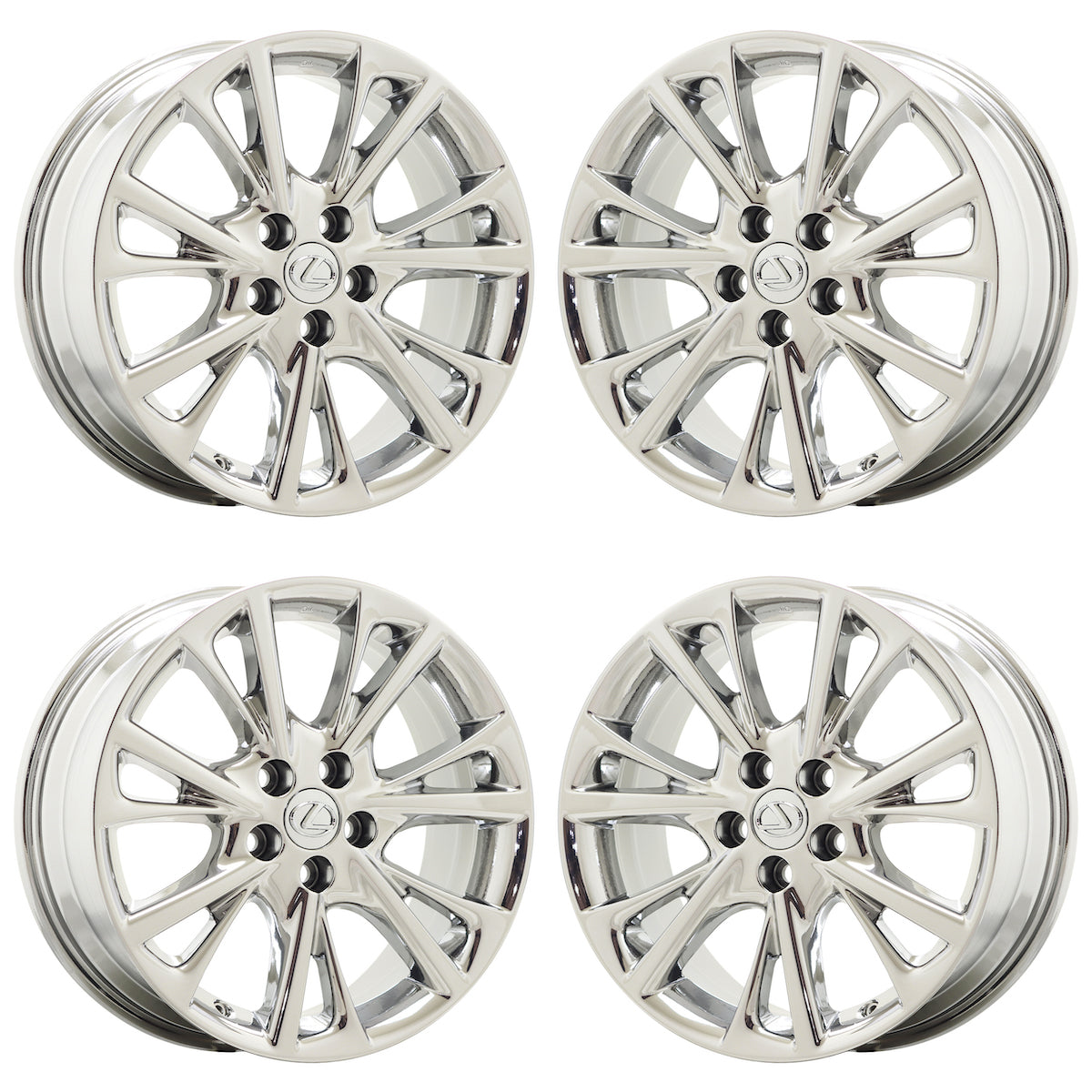 18" Lexus HS250h Bright Chrome wheels rims Factory OEM set 74232