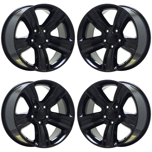 20" Dodge Ram 1500 Truck Gloss Black wheels rims Factory OEM set 4 2453